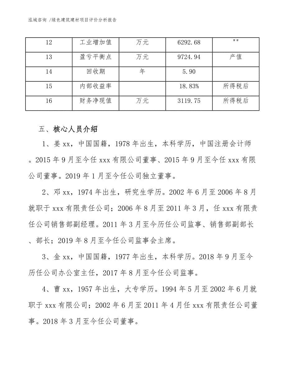 绿色建筑建材项目评价分析报告-（范文模板）_第5页