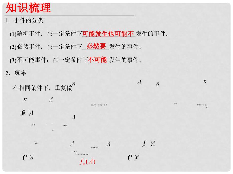 高考数学第一轮复习用书 备考学案 第71课 随机事件的概率课件 文_第3页