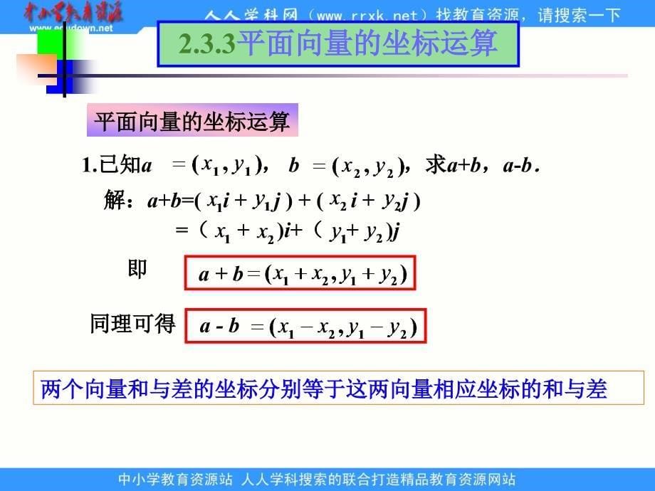 中职数学基础模块下册《平面向量的坐标表示》ppt课件_第5页