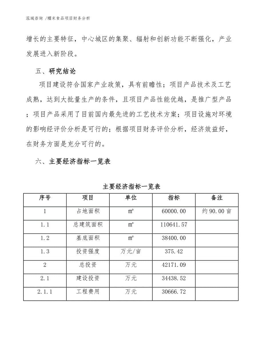 糯米食品项目财务分析_模板范本_第5页