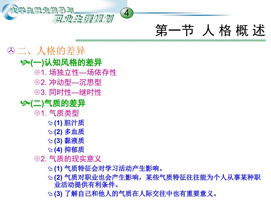 《大学生就业指导与职业生涯规划》第2章：人格认知.ppt_第4页