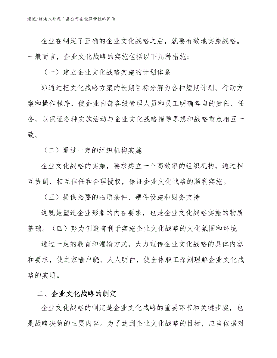 膜法水处理产品公司企业经营战略评估（参考）_第3页