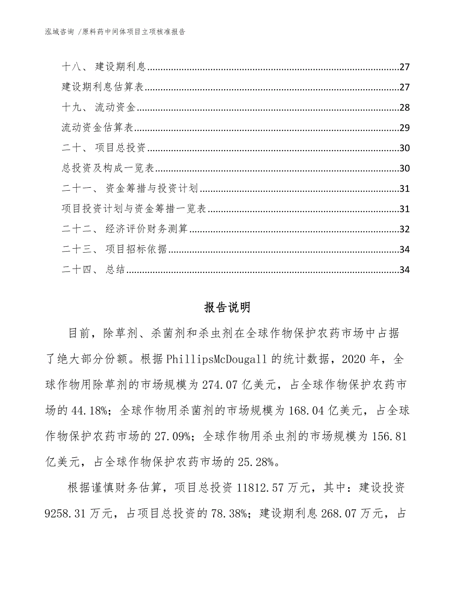 原料药中间体项目立项核准报告范文参考_第2页