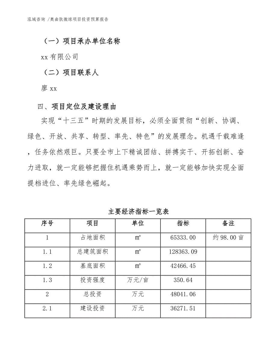 奥曲肽微球项目投资预算报告-（模板）_第5页