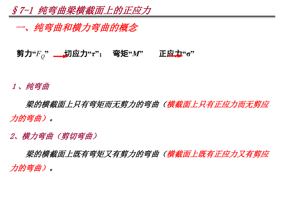 &#167;7-1-纯弯曲梁横截面上的正应力_第1页