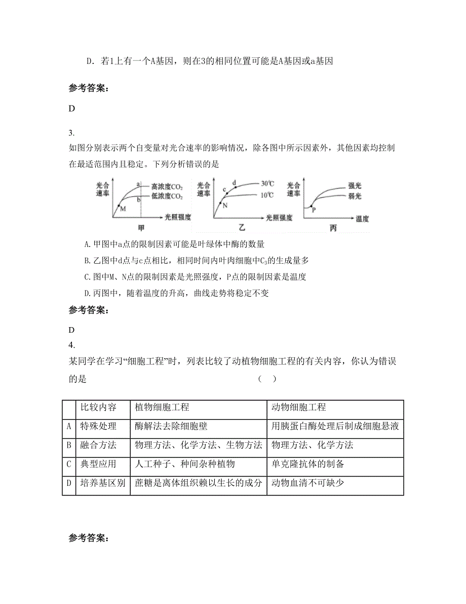 2021年河南省南阳市第六高级中学校高三生物测试题含解析_第2页