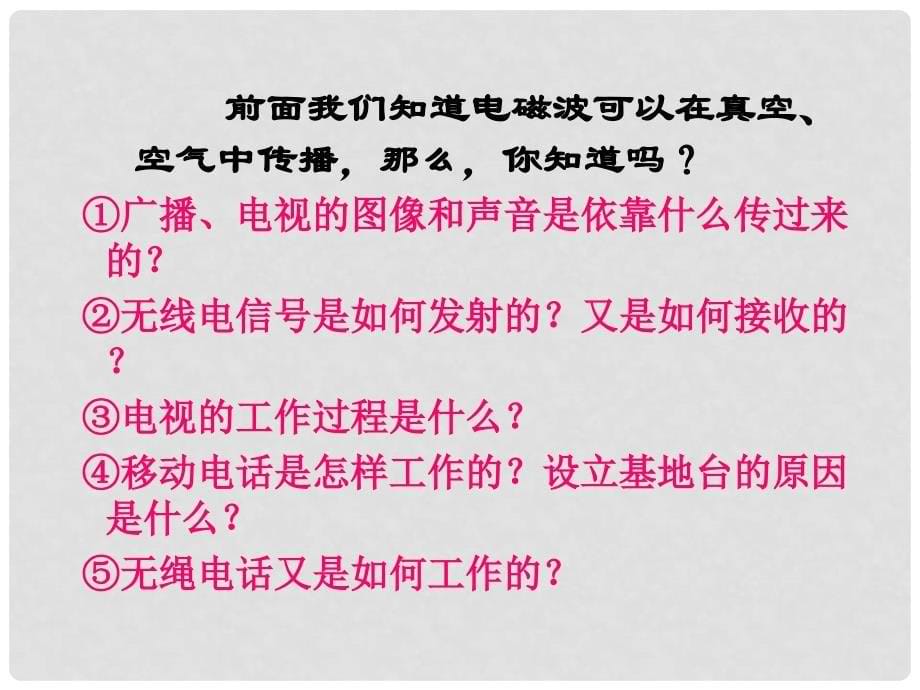 九年级物理全册 21.3 广播、电视和移动通信课件1 （新版）新人教版_第5页