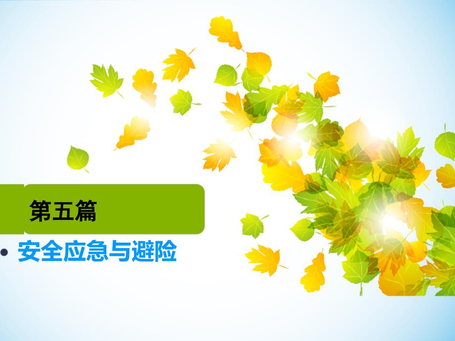 《大学生健康教育》ppt课件-第五篇-安全应急与避险_第1页