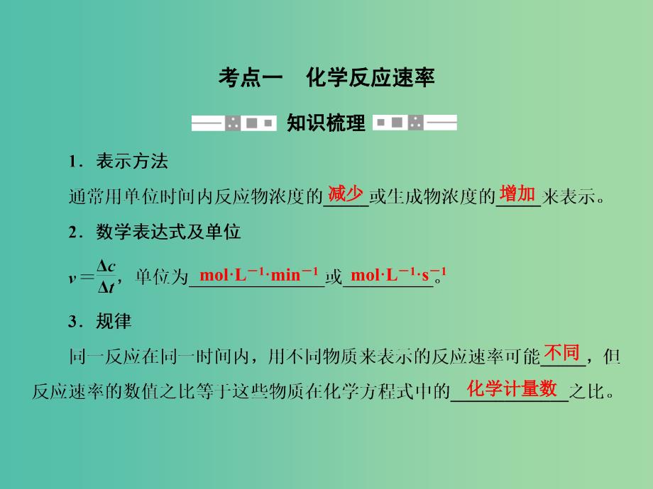 高考化学一轮复习 第7章 化学反应速率和化学平衡 第1讲 化学反应速率课件 新人教版.ppt_第4页