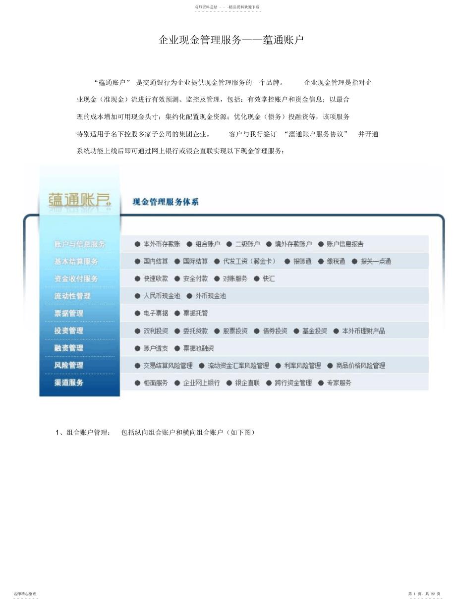 2022年2022年交通银行现金管理产品_第1页