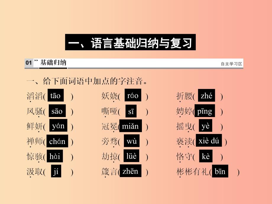 （达州专版）2019中考语文 九上 一 语言基础归纳与复习课件.ppt_第2页