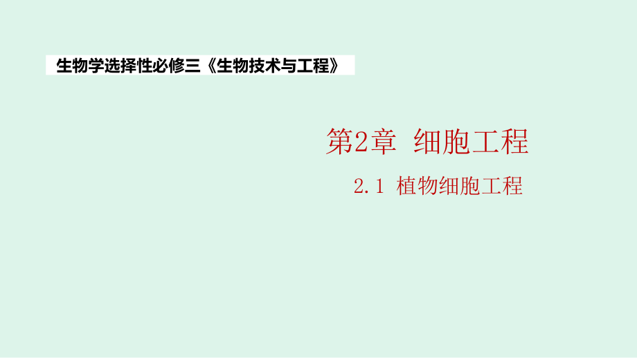 【课件】植物细胞工程课件 高二上学期生物人教版选择性必修3_第1页