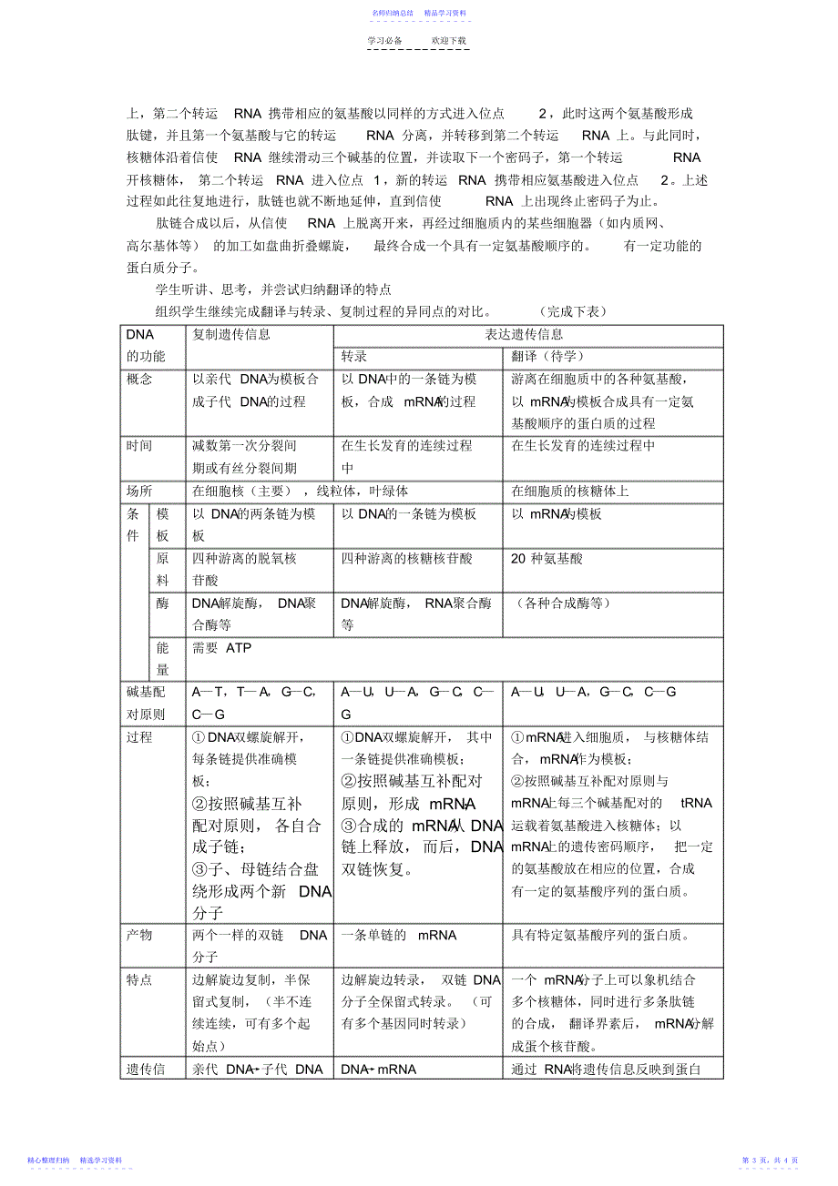 2022年《基因指导蛋白质的合成》教案_第3页