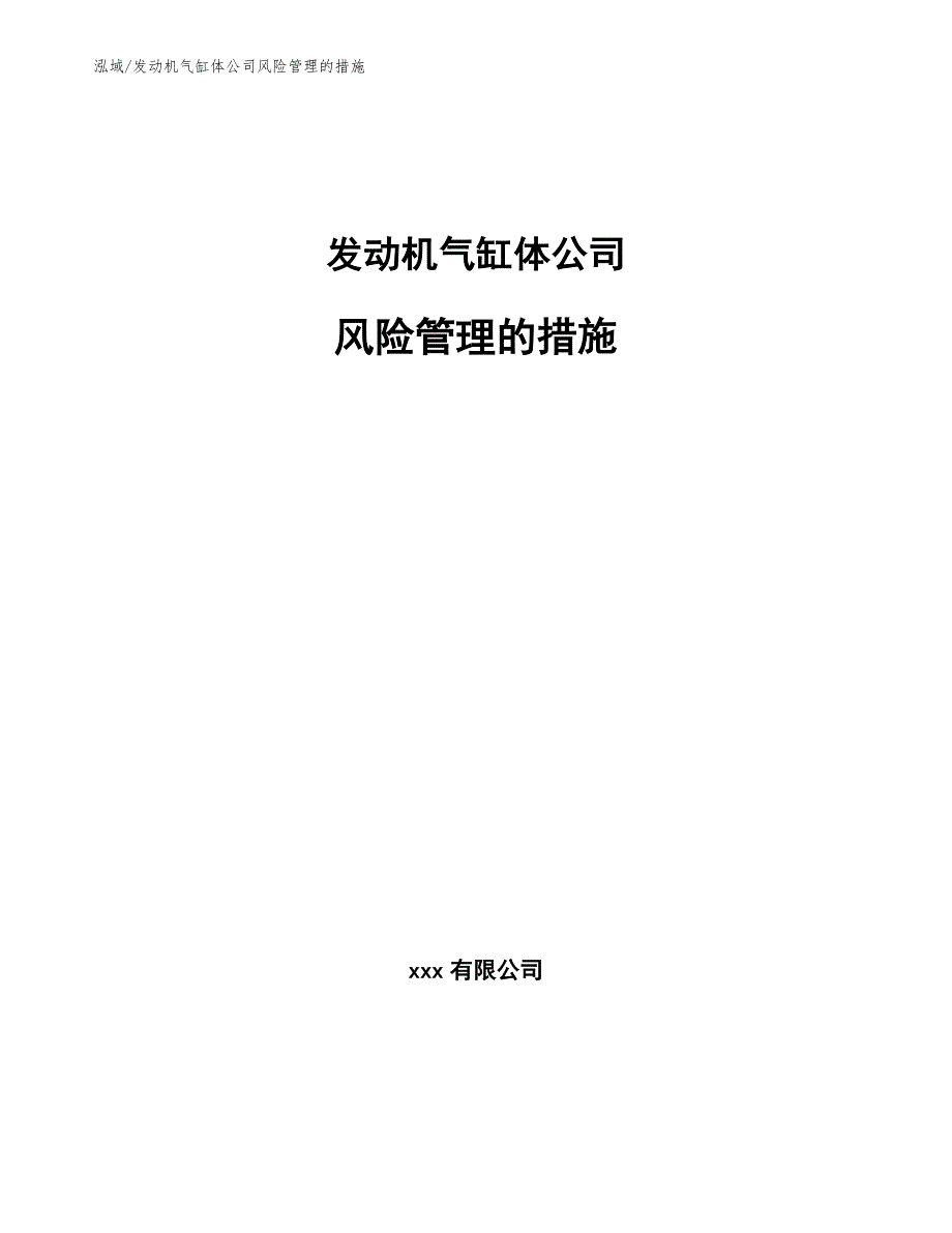 发动机气缸体公司风险管理的措施_第1页