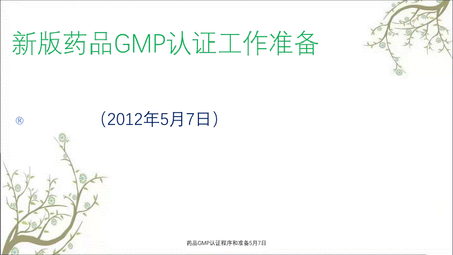 药品GMP认证程序和准备5月7日_第1页