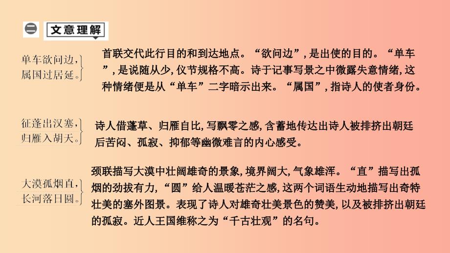 2019年中考语文总复习 第一部分 教材基础自测 八上 古诗文 唐诗五首 使至塞上课件 新人教版.ppt_第2页