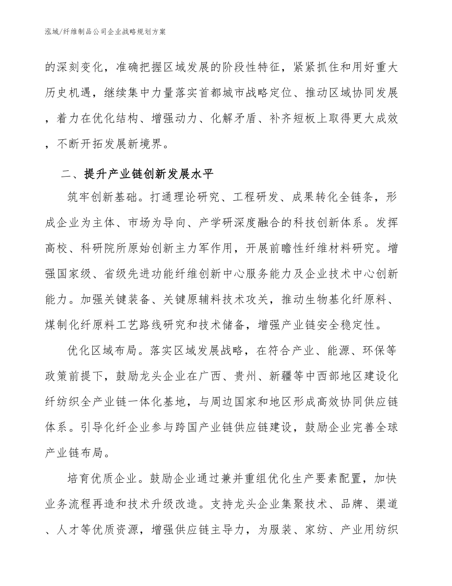 纤维制品公司企业战略规划方案_参考_第4页