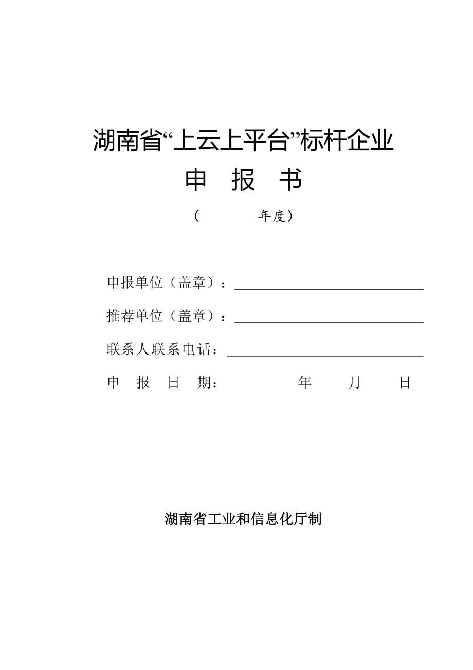 湖南省“上云上平台”标杆企业要素条件、申报书_第5页