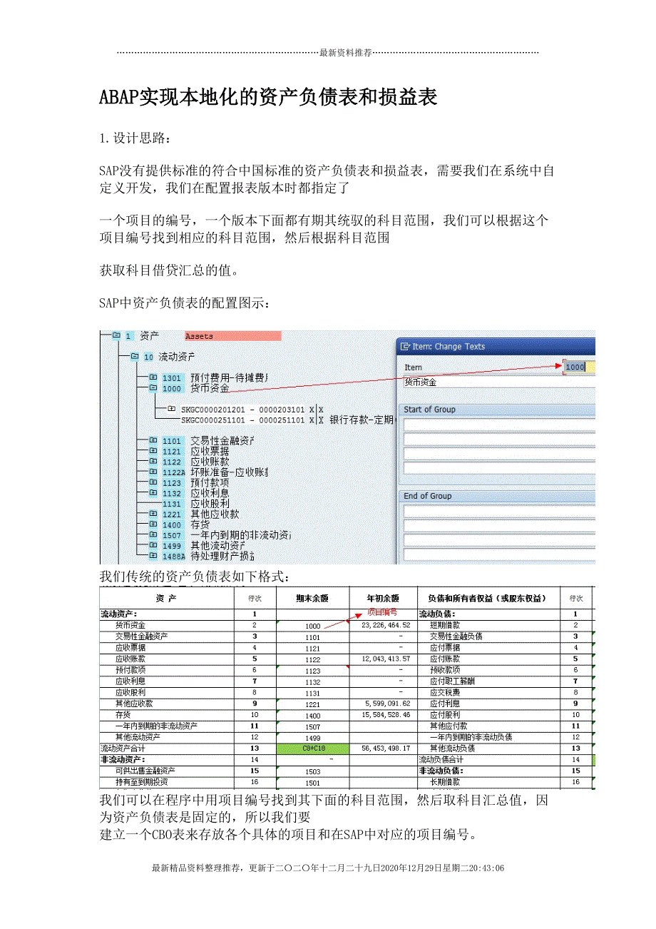 ABAP实现本地化的资产负债表和损益表(86页DOC)_第1页