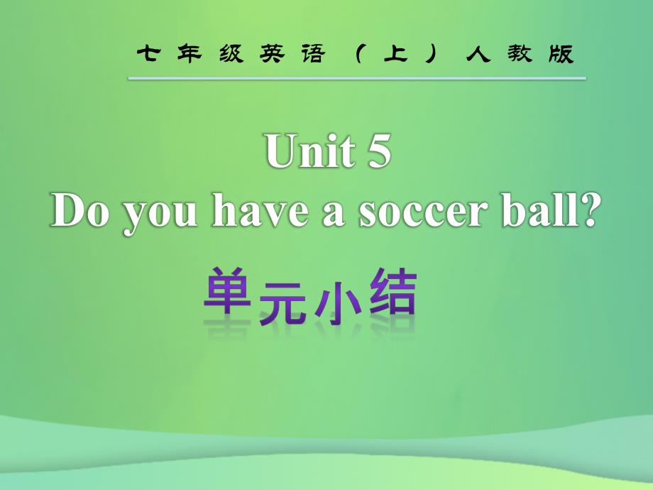 2018年秋七年级英语上册 Unit 5 Do you have a soccer ball单元小结课件 （新版）人教新目标版_第2页