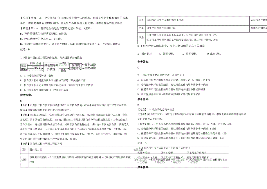 2022年河南省开封市三义寨联合中学高二生物月考试卷含解析_第2页