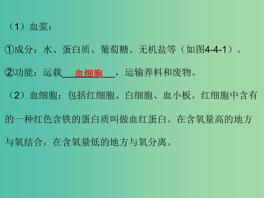 中考生物总复习 第四单元 第四章 人体内物质的运输课件.ppt_第3页