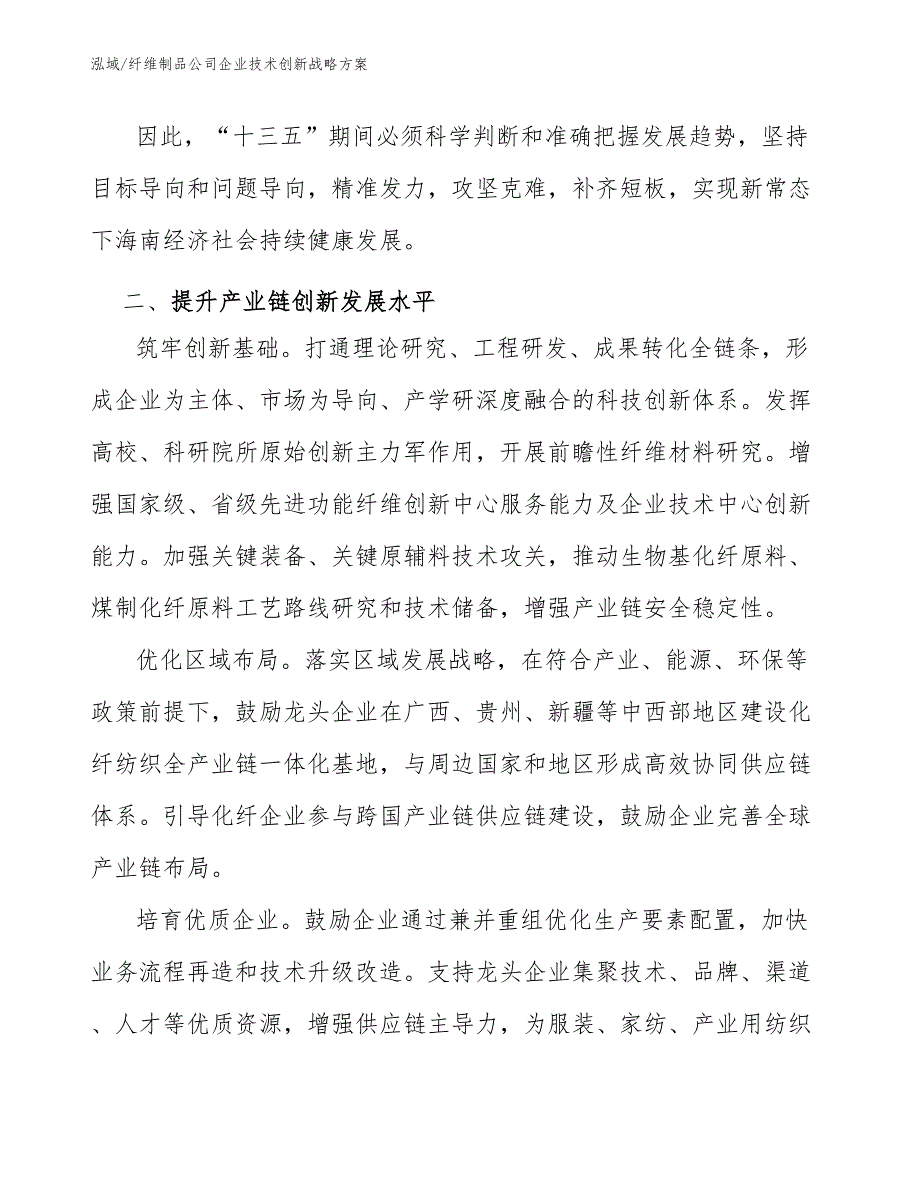 纤维制品公司企业技术创新战略方案【范文】_第3页