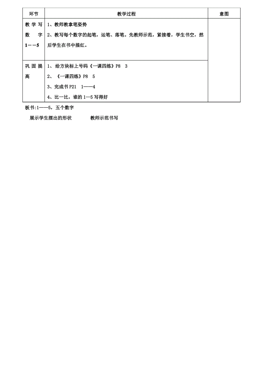 小学一年级数学教案-1到5的认识教案_第2页