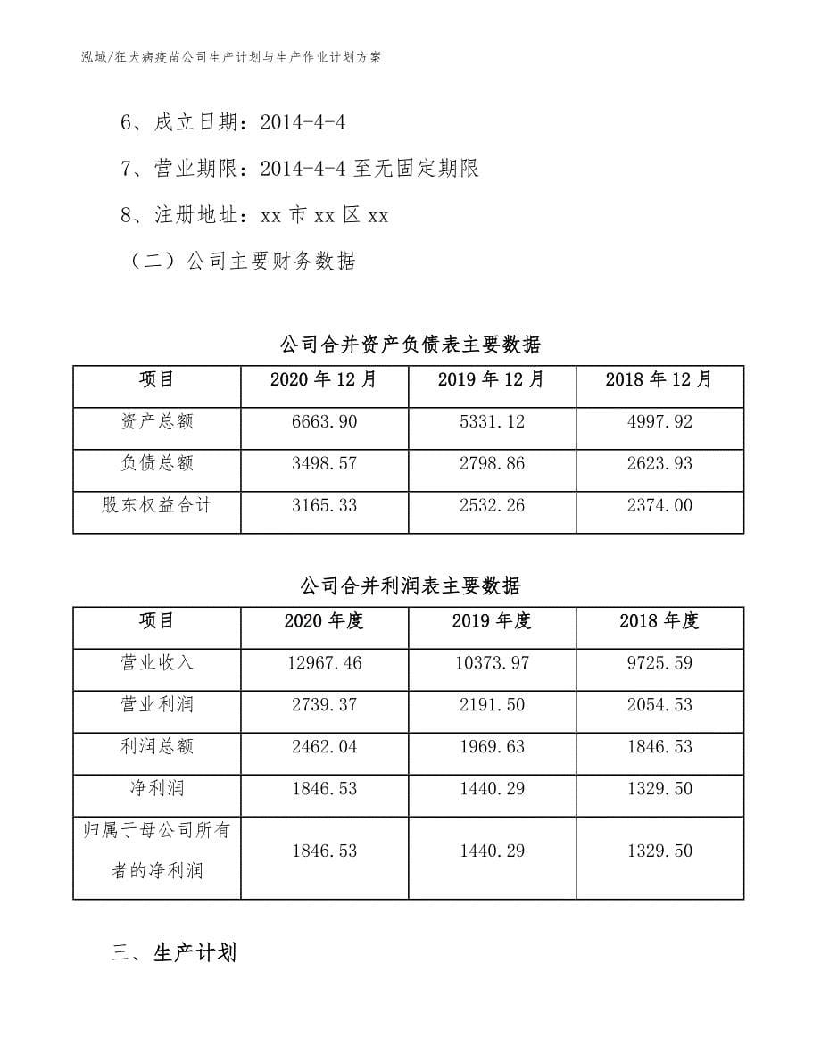 狂犬病疫苗公司生产计划与生产作业计划方案【范文】_第5页