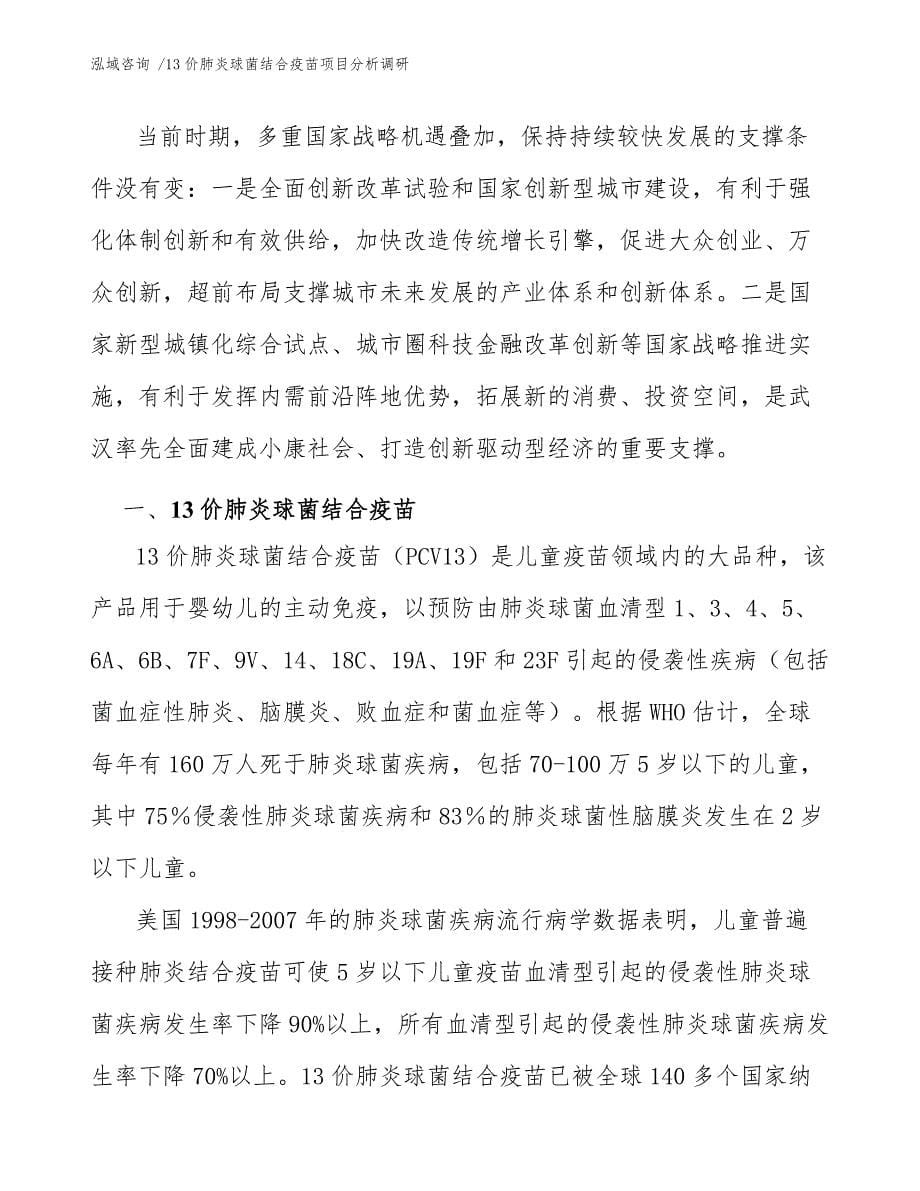 13价肺炎球菌结合疫苗项目分析调研-（模板参考）_第5页