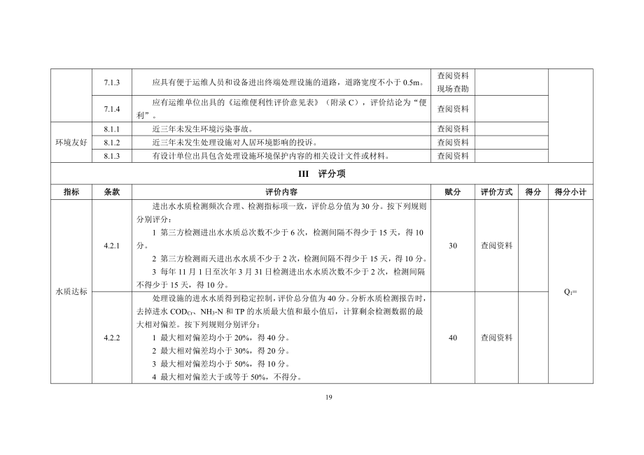 农村生活污水绿色处理设施评价表、评分材料、运维便利性评价意见表、整体效果公众评议表_第3页