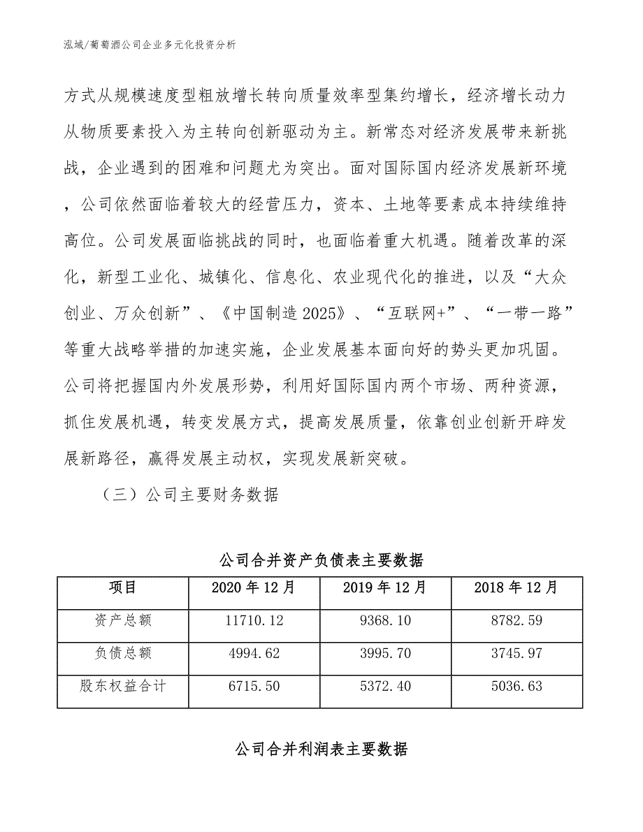 葡萄酒公司企业多元化投资分析【范文】_第4页