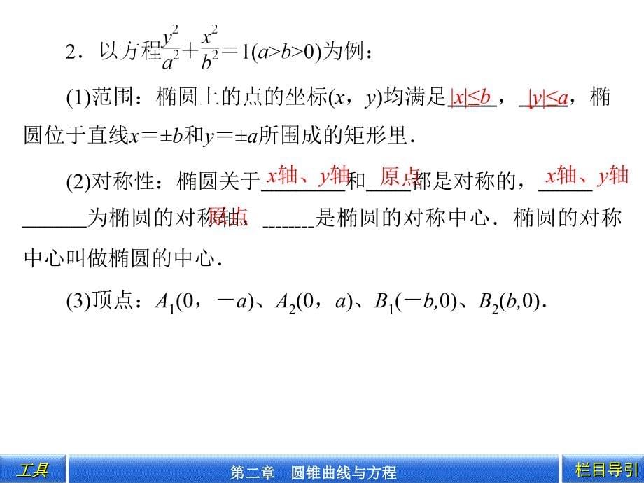 椭圆的简单性质(第2课时)课件(北师大选修1-1).ppt_第5页