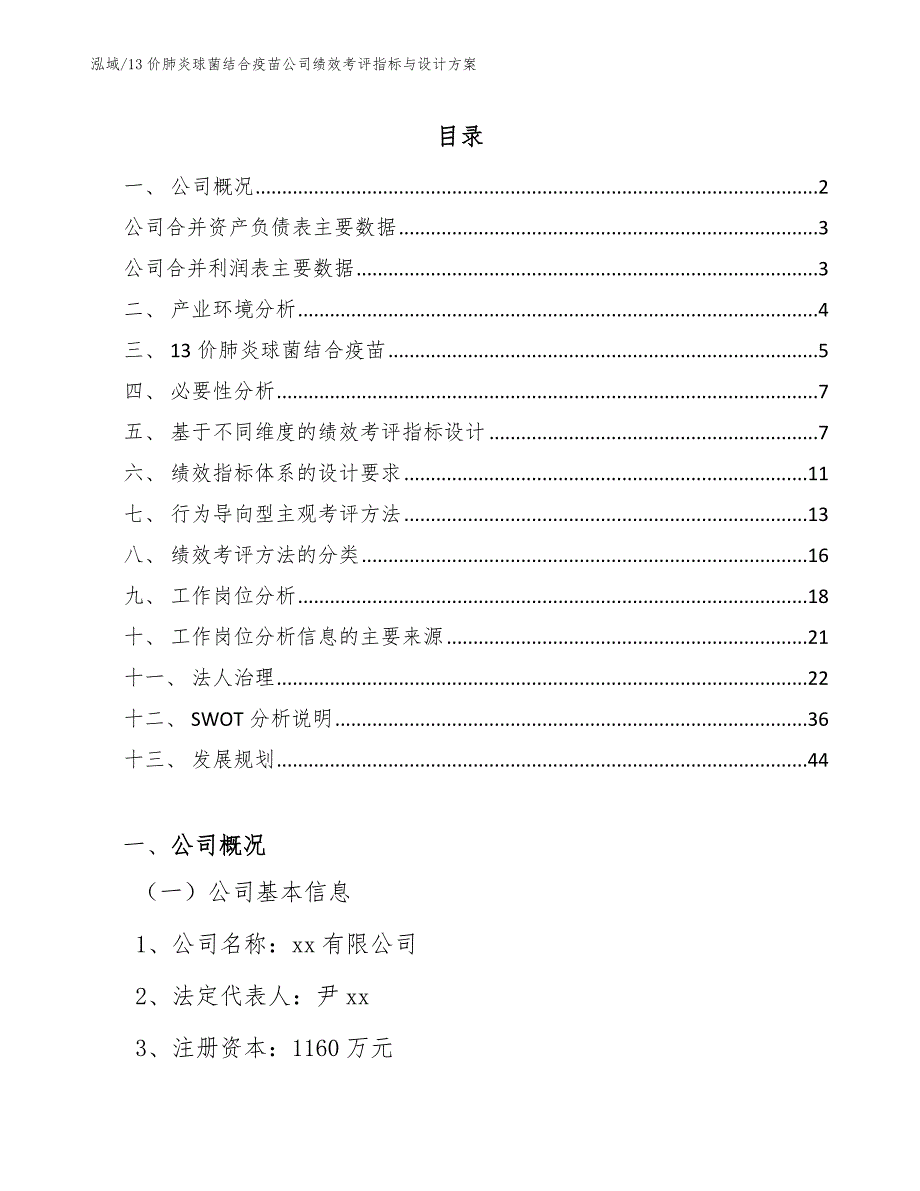 13价肺炎球菌结合疫苗公司绩效考评指标与设计方案（范文）_第2页