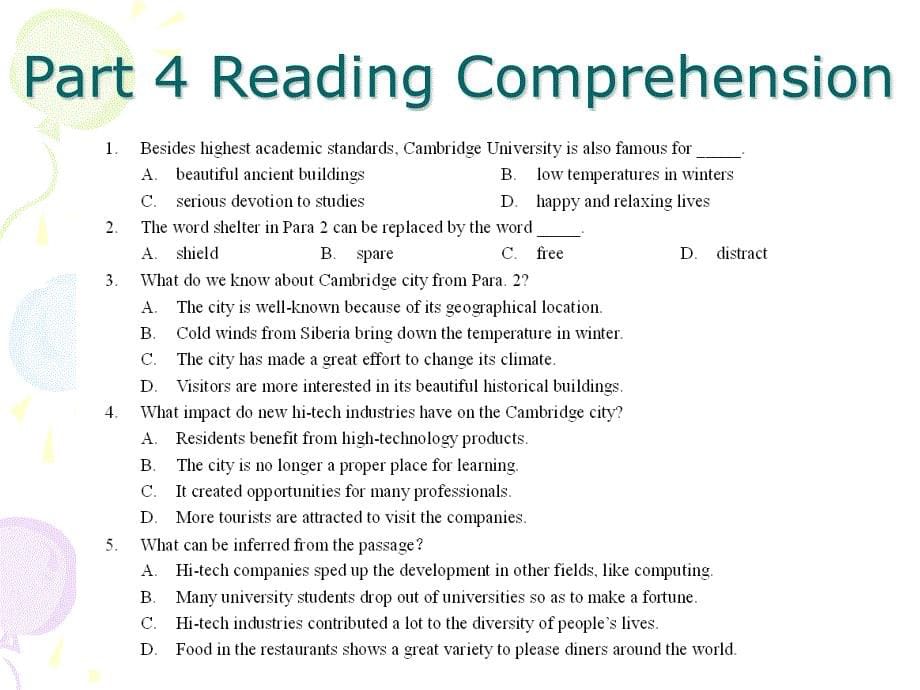 新视野大学英语读写教程(第三版)第四册Quiz for Unit 1-2_第5页