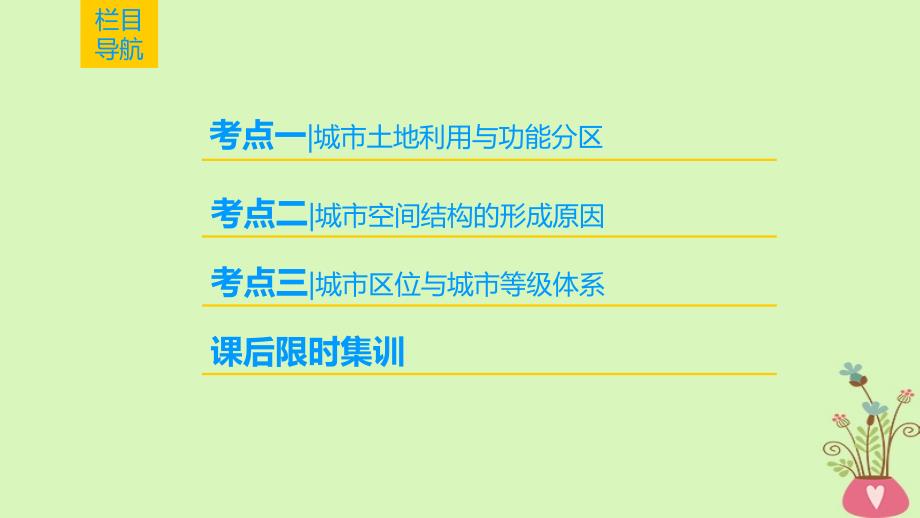 高考地理一轮复习第7章城市与城市化第1节城市内部空间结构及不同等级城市的服务功能课件新人教版_第2页