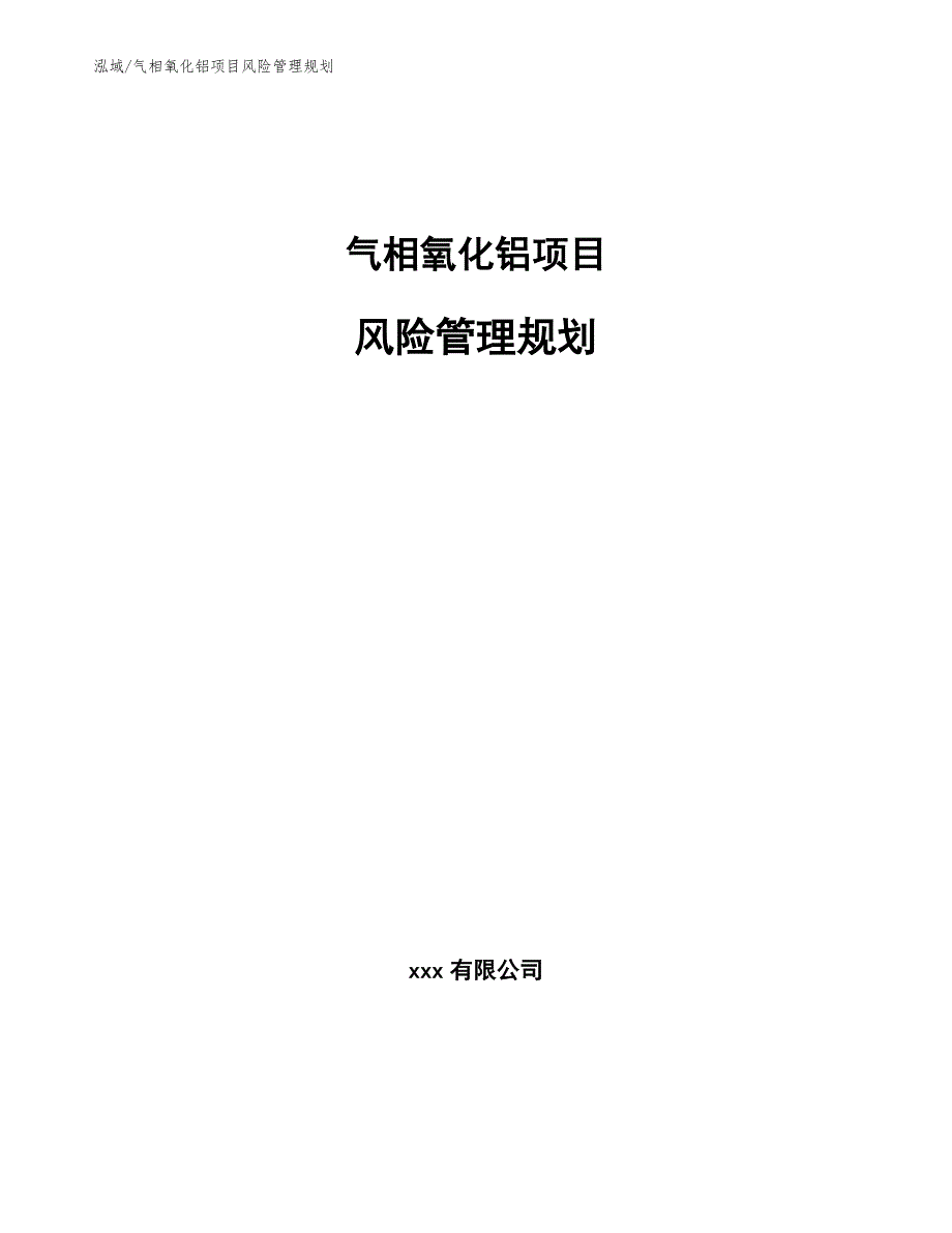 气相氧化铝项目风险管理规划_参考_第1页