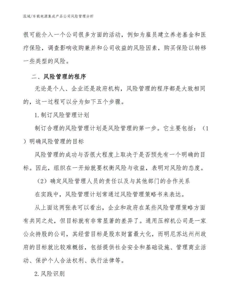 车载电源集成产品公司风险管理分析_范文_第4页