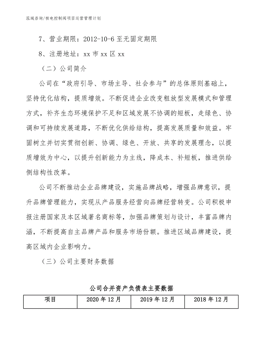 核电控制阀项目运营管理计划（参考）_第3页