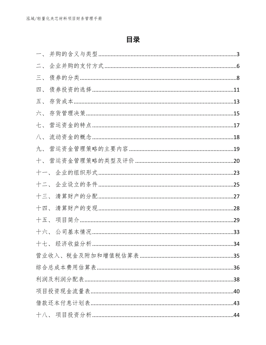 轻量化夹芯材料项目财务管理手册【参考】_第2页