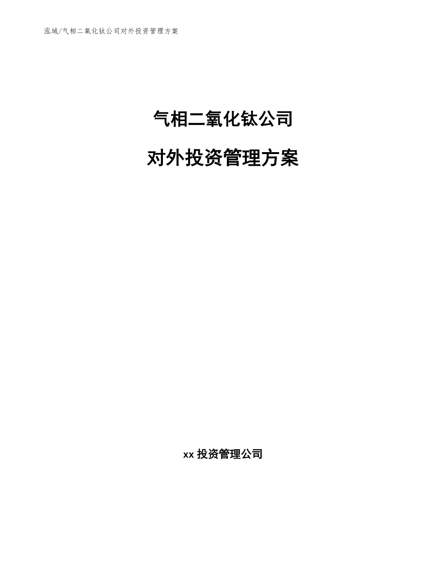 气相二氧化钛公司对外投资管理方案【范文】_第1页