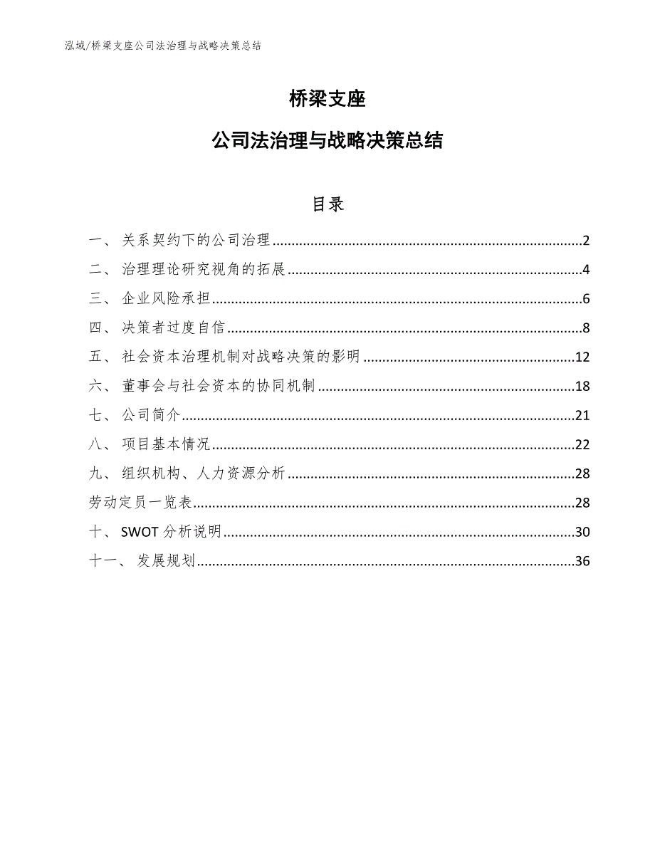 桥梁支座公司法治理与战略决策总结_第1页