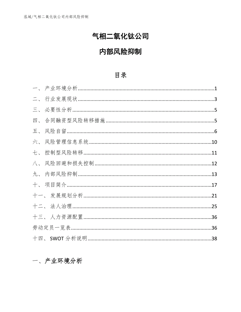 气相二氧化钛公司内部风险抑制_第1页