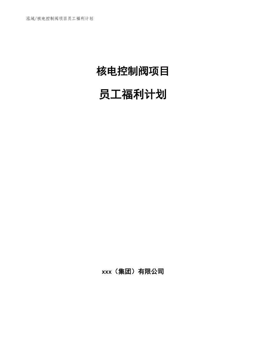 核电控制阀项目员工福利计划【参考】_第1页