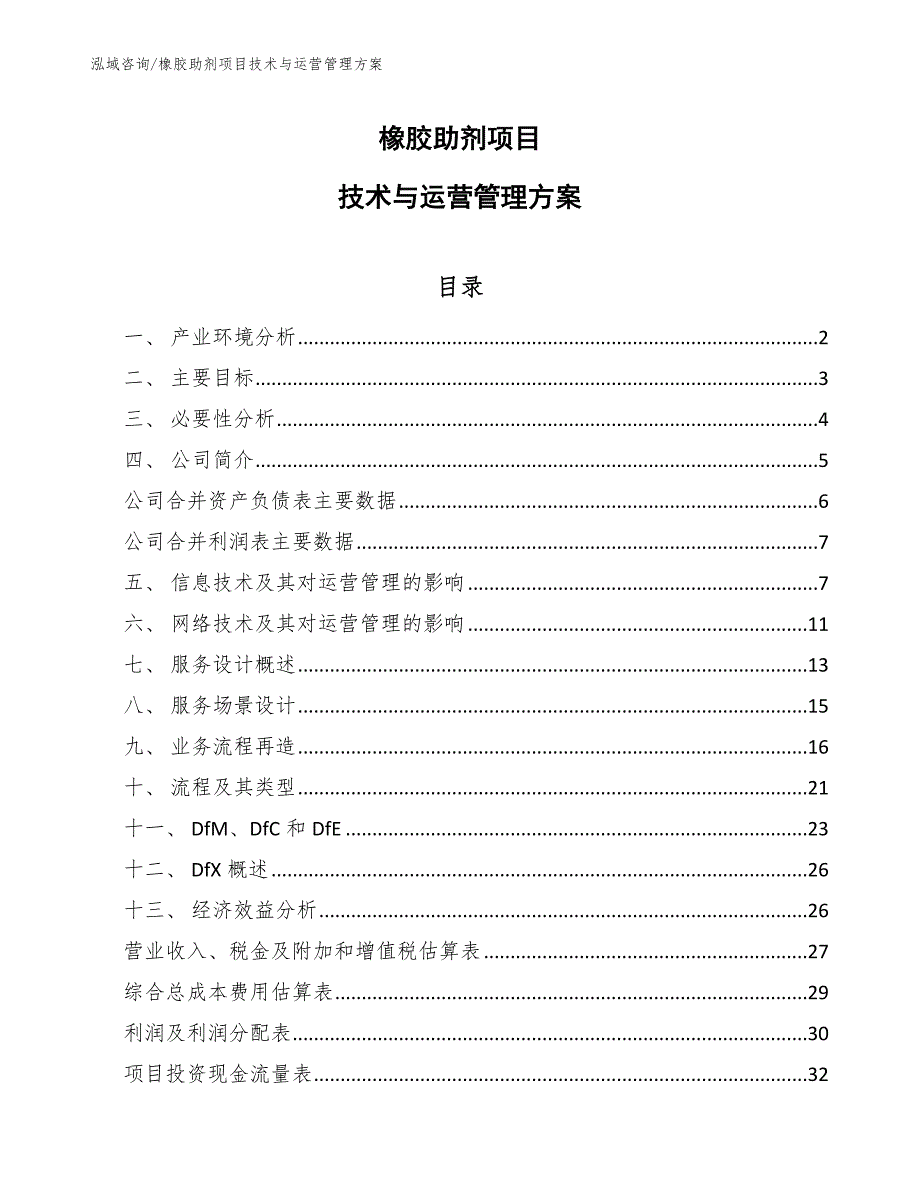 橡胶助剂项目技术与运营管理方案_第1页