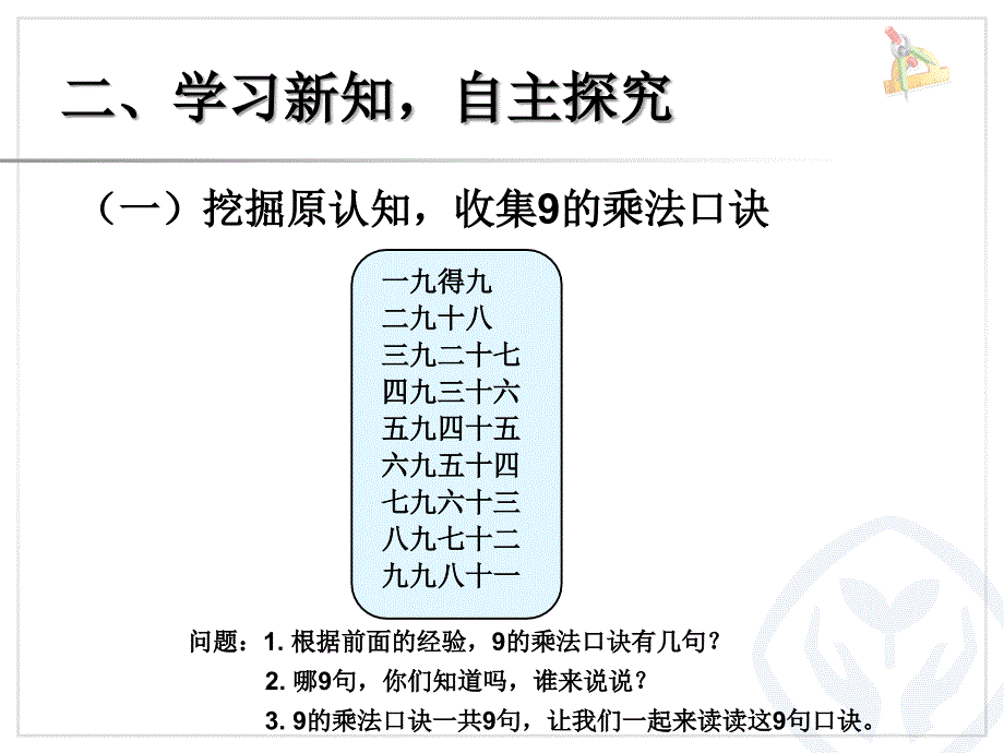 表内乘法（二）9的乘法口诀_第3页