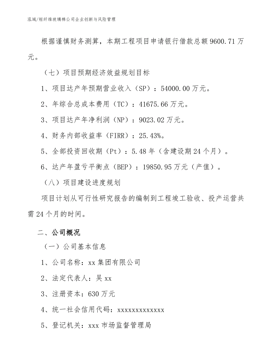 短纤维玻璃棉公司企业创新与风险管理_第4页