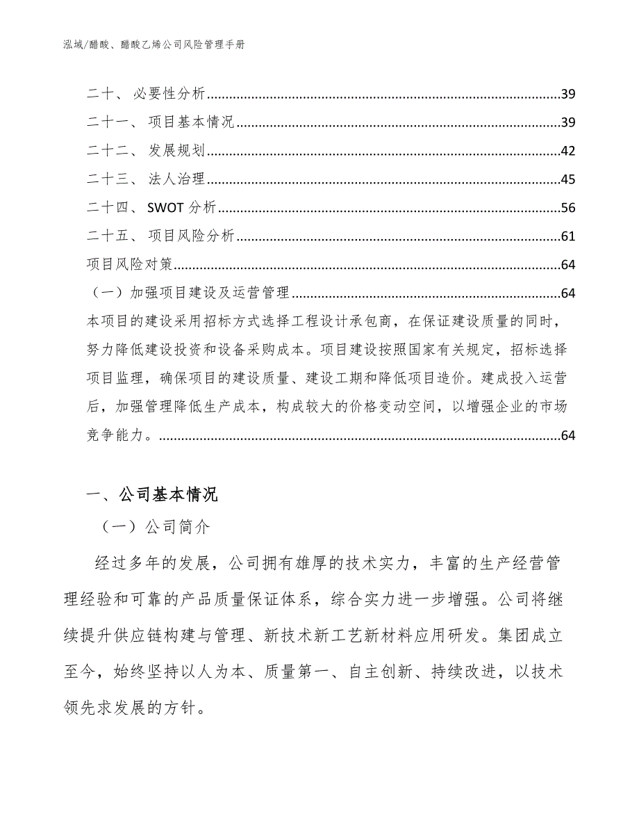 醋酸、醋酸乙烯公司风险管理手册_第2页