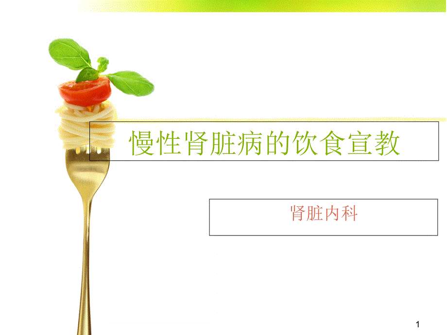 慢性肾脏病的饮食宣教PowerPoint演示文稿_第1页