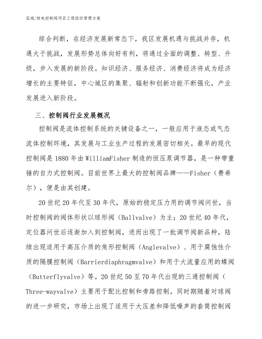 核电控制阀项目工程组织管理方案（参考）_第4页